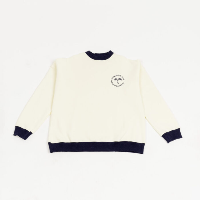 The Nautical Club Crewneck Cream/Navy - Image 2