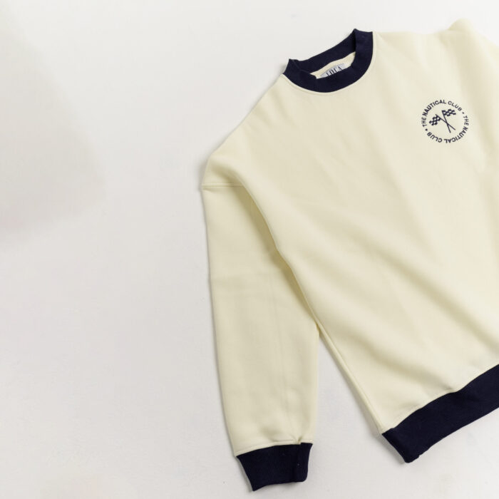 The Nautical Club Crewneck Cream/Navy - Image 4