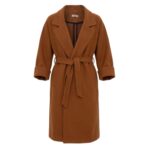 Belted maxi coat in camel