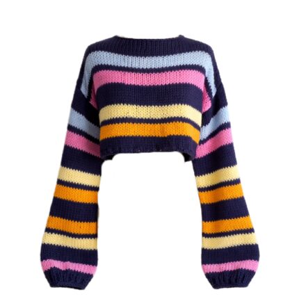 Multi-Colored Handmade Crop Sweater