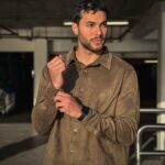 Olive Suede Button-Down Shirt