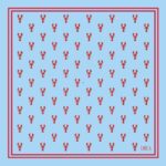 The Lobster Scarf - Red & Sky Blue - Image 2