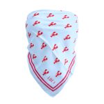 The Lobster Scarf - Red & Sky Blue